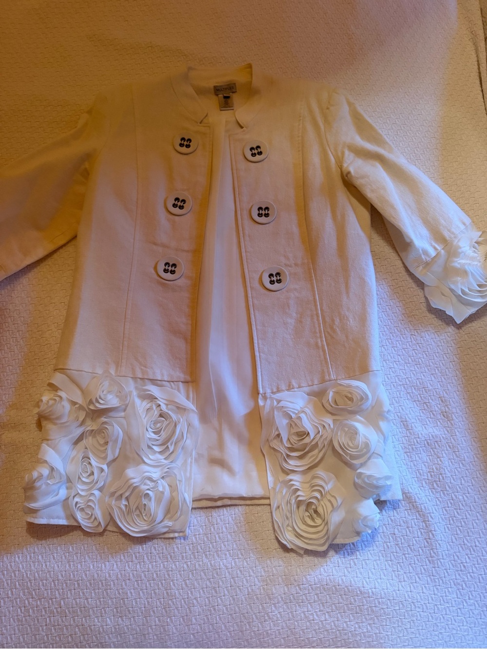 Multiples Cream Floral Rosette Girls' Dress Jacket